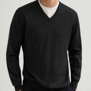 Mássimo Dutti Blue V-Neck Sweater
